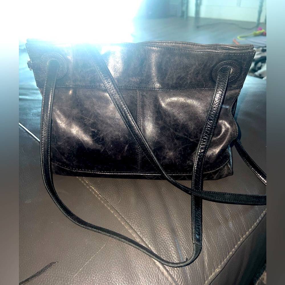 Preloved Womens Hobo the original harper leather convertible handbag black